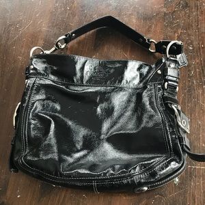 Black patent leather COACH purse Zoe bag!!